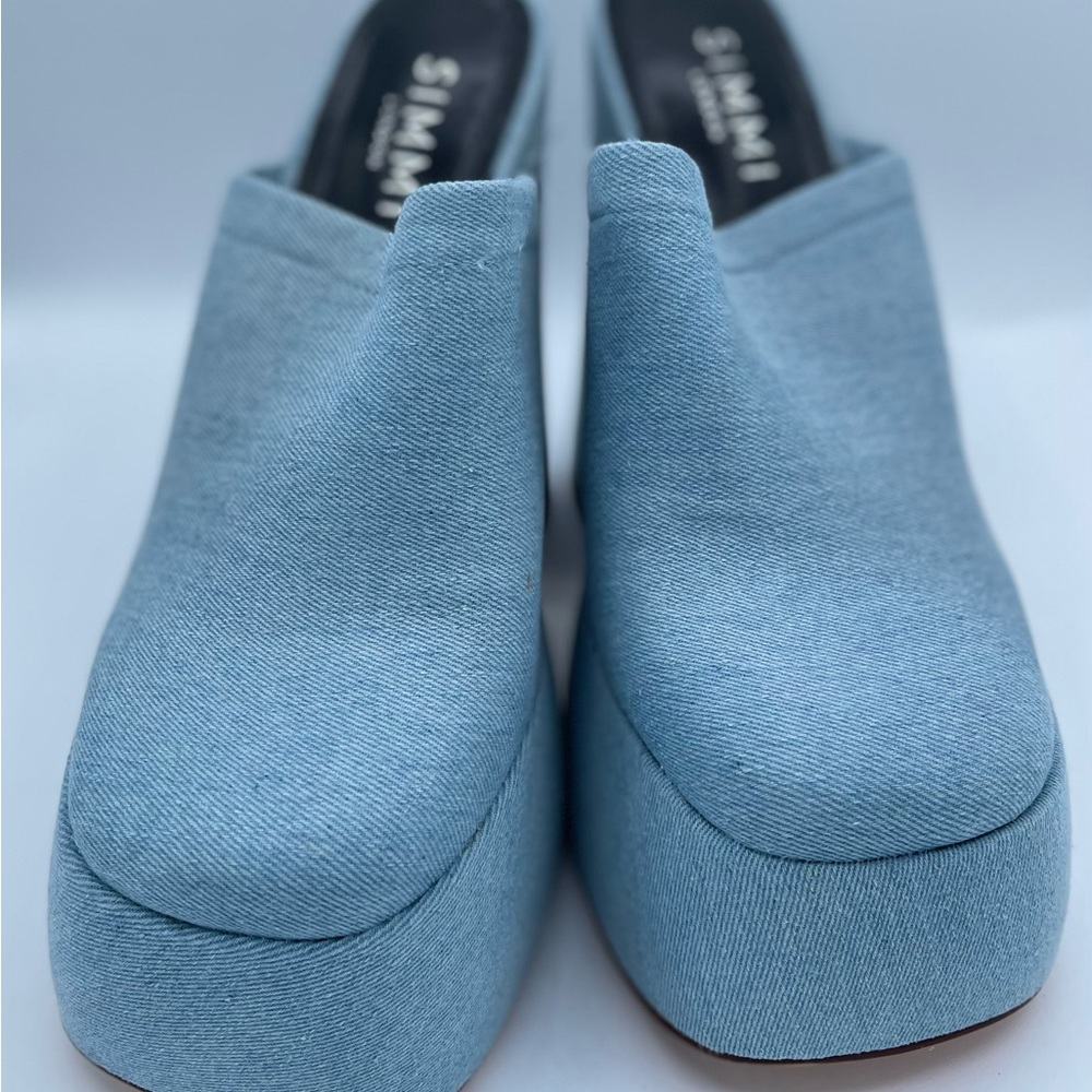 Brand New Denim Platform Heels Size 8 - Picture 14 of 16